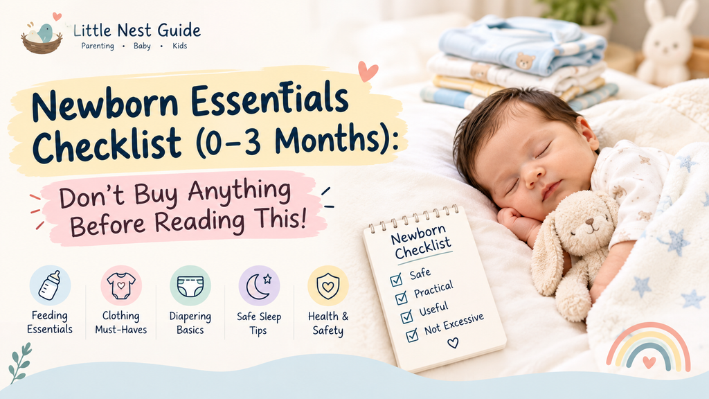 🍼 Newborn Essentials Checklist (0–3 Months): Don’t Buy Anything Before Reading This newborn essentials checklist