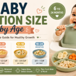 7 Proven Baby Portion Size Tips by Age (6–24 Months) for Stress-Free Feeding baby portion size by age cover