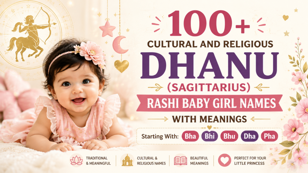 100+ Cultural and Religious Dhanu (Sagittarius) Rashi Baby Girl Names With Meanings dhanu rashi baby girl names